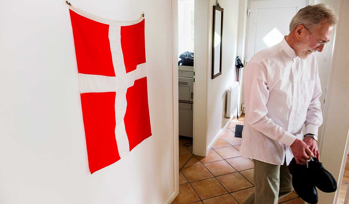 Dansk flag på væggen